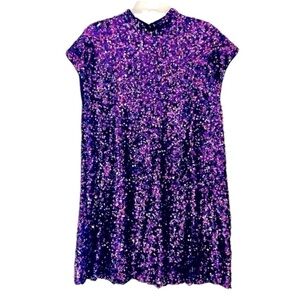ZARA NWOT Sequin Mock Neck Dress
